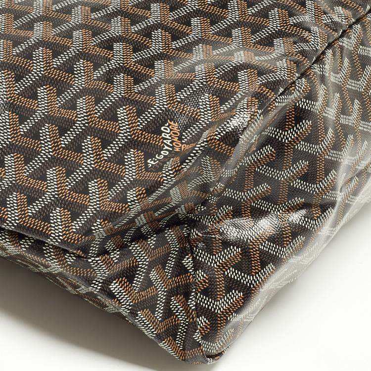 Pre Owned Goyard Black Goyardine Coated Canvas and Leather Saint Louis PM Tote