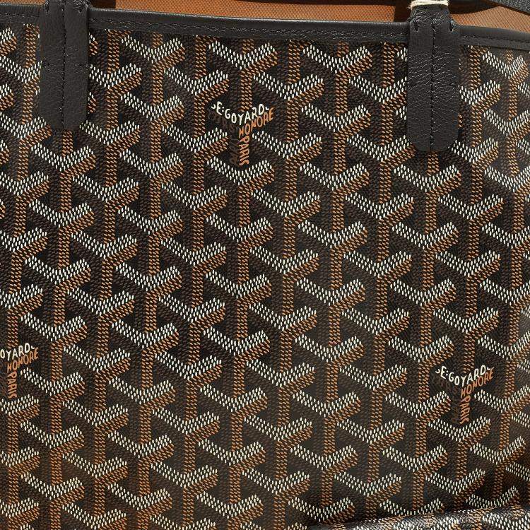 Pre Owned Goyard Black Goyardine Coated Canvas and Leather Saint Louis PM Tote