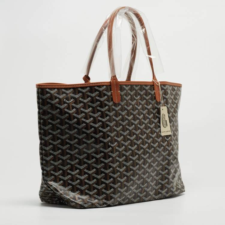Pre Owned Goyard Brown Goyardine Coated Canvas and Leather Saint Louis PM Tote