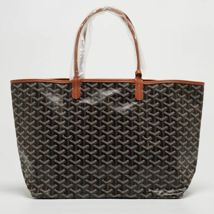 Pre Owned Goyard Brown Goyardine Coated Canvas and Leather Saint Louis PM Tote