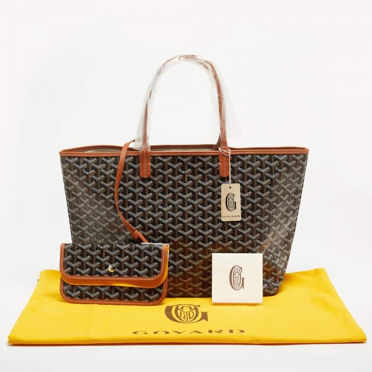 Pre Owned Goyard Brown Goyardine Coated Canvas and Leather Saint Louis PM Tote