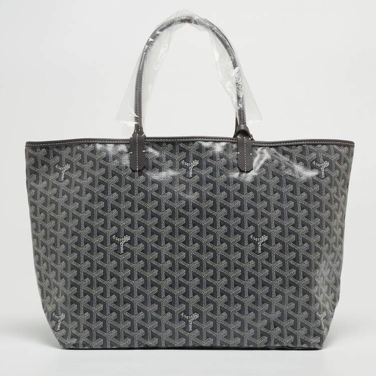 Pre Owned Goyard Grey Goyardine Coated Canvas and Leather Saint Louis PM Tote