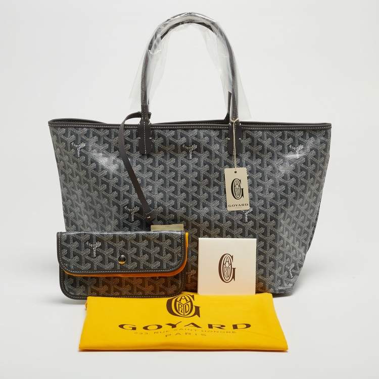 Pre Owned Goyard Grey Goyardine Coated Canvas and Leather Saint Louis PM Tote