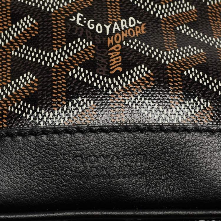 Pre Owned Goyard Black Goyardine Coated Canvas and Leather Petit Flot Bucket Bag