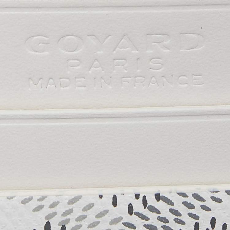 Pre Owned Goyard White Goyardine Coated Canvas and Leather Saint Sulpice Card Holder