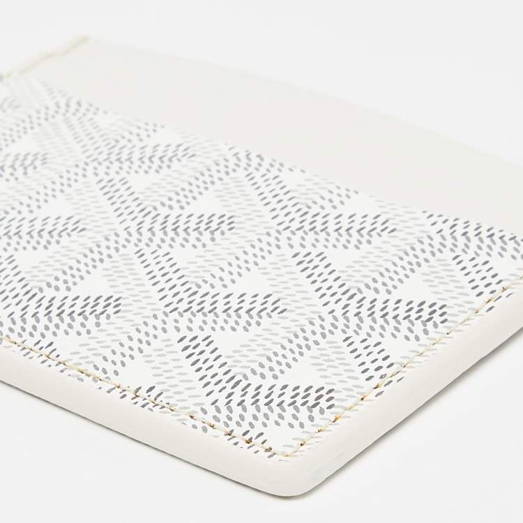Pre Owned Goyard White Goyardine Coated Canvas and Leather Saint Sulpice Card Holder