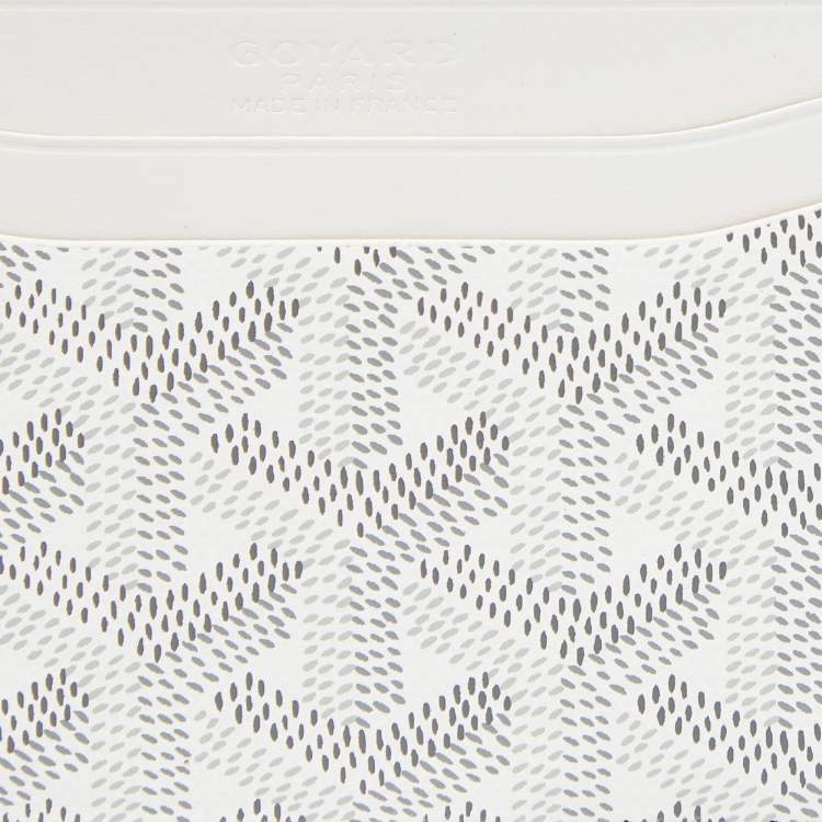 Pre Owned Goyard White Goyardine Coated Canvas and Leather Saint Sulpice Card Holder