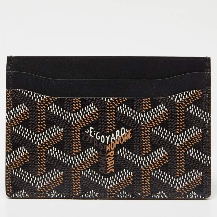 Pre Owned Goyard Brown Goyardine Coated Canvas and Leather Saint Sulpice Card Holder