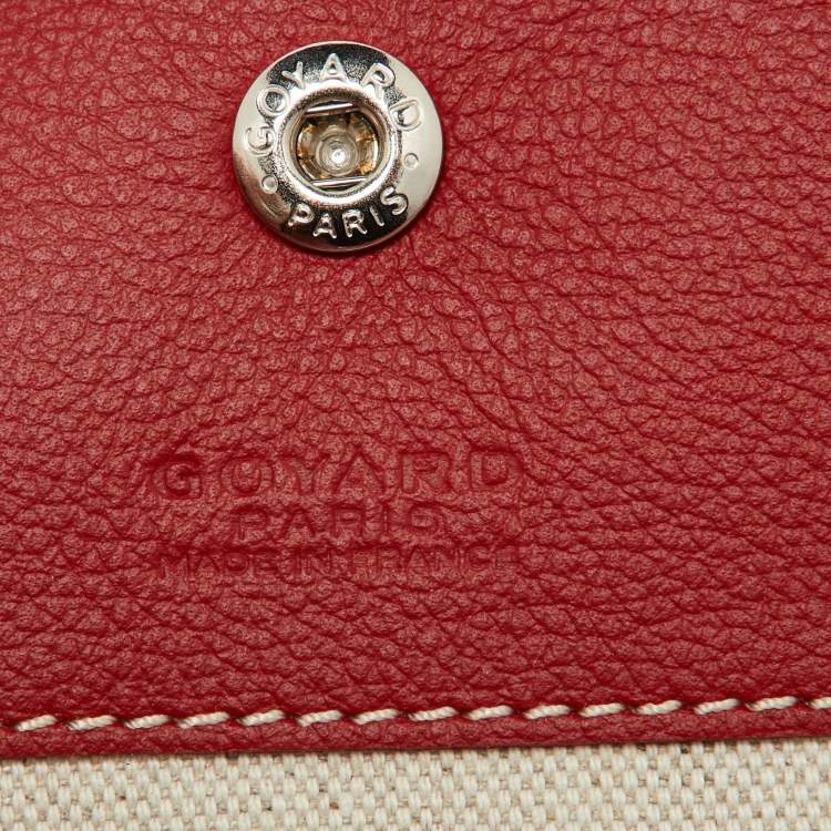 Pre Owned Goyard Red Goyardine Coated Canvas and Leather Saint Louis PM Tote