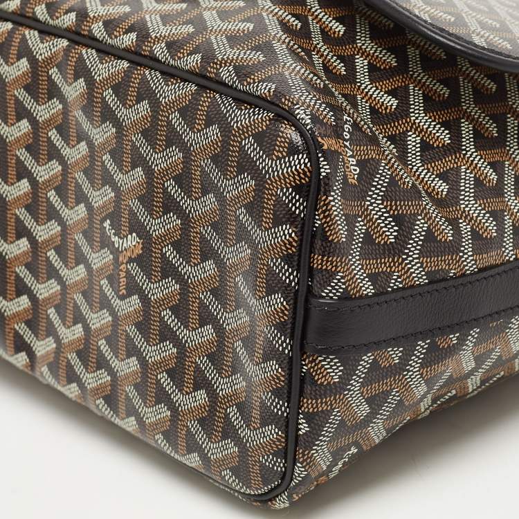 Pre Owned Goyard Black Goyardine Coated Canvas Capetien Messenger Bag