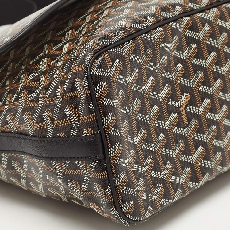 Pre Owned Goyard Black Goyardine Coated Canvas Capetien Messenger Bag