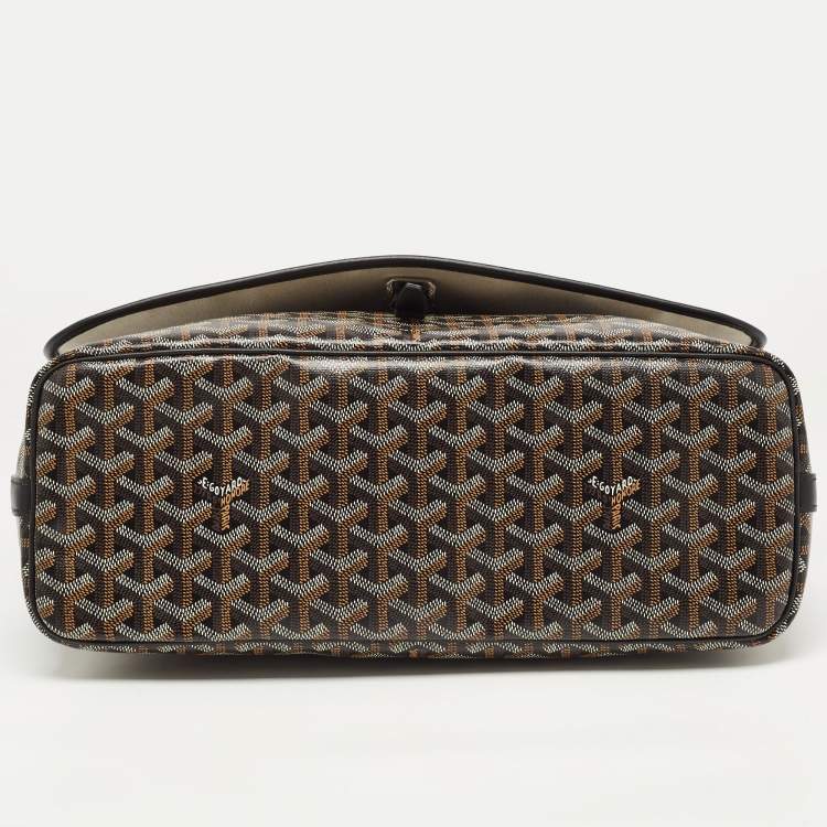 Pre Owned Goyard Black Goyardine Coated Canvas Capetien Messenger Bag