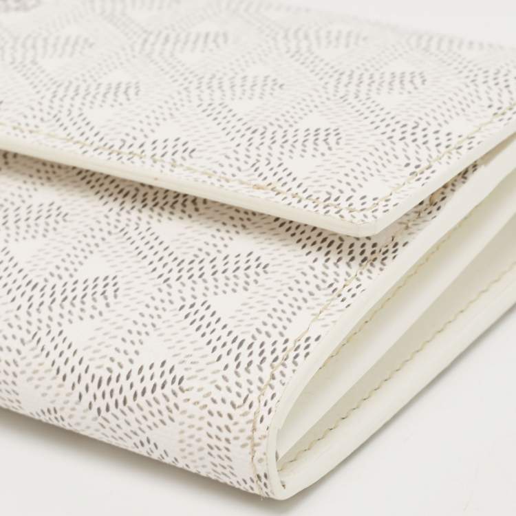 Pre Owned Goyard White Goyardine Coated Canvas Varenne Continental Wallet