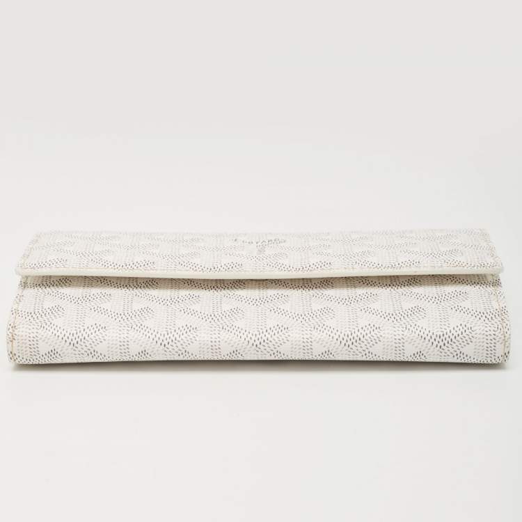 Pre Owned Goyard White Goyardine Coated Canvas Varenne Continental Wallet