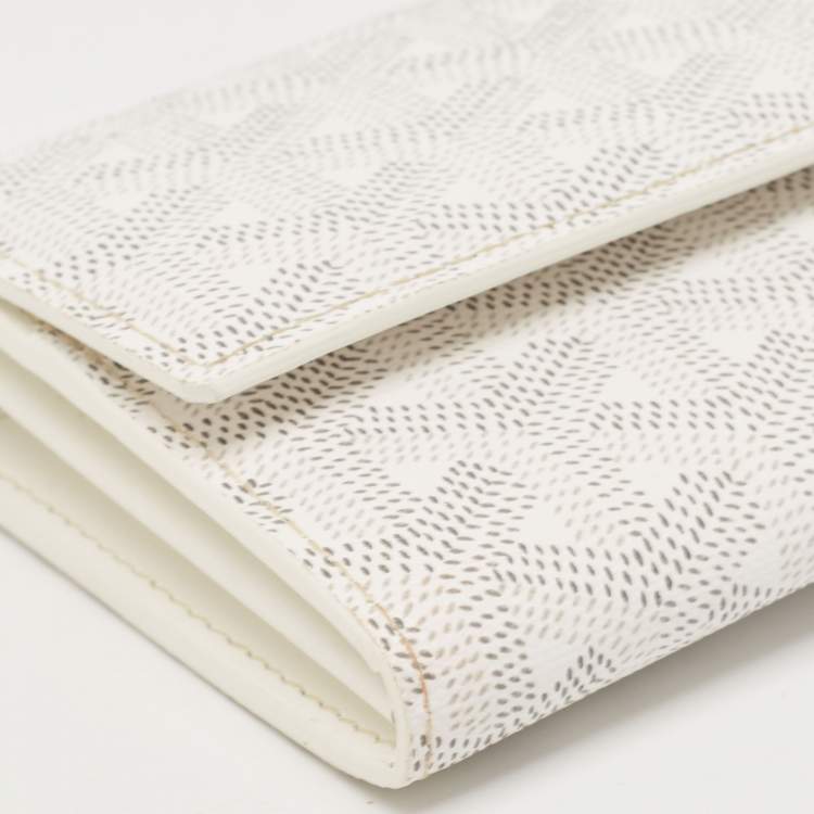 Pre Owned Goyard White Goyardine Coated Canvas Varenne Continental Wallet