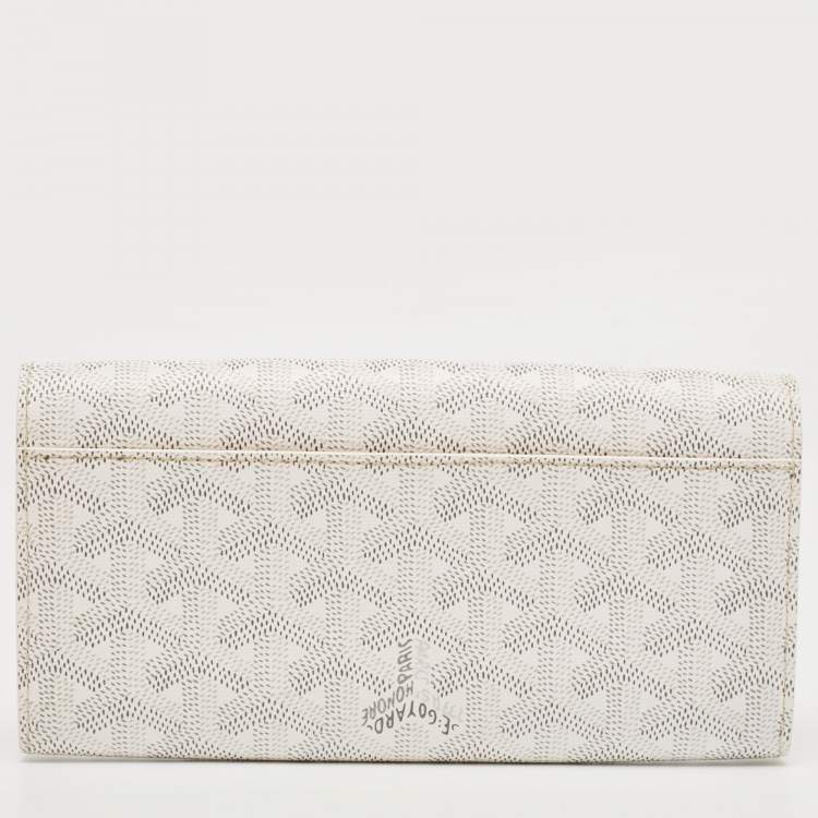 Pre Owned Goyard White Goyardine Coated Canvas Varenne Continental Wallet