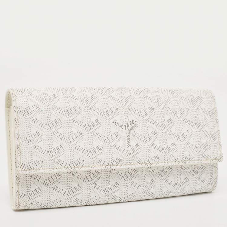 Pre Owned Goyard White Goyardine Coated Canvas Varenne Continental Wallet