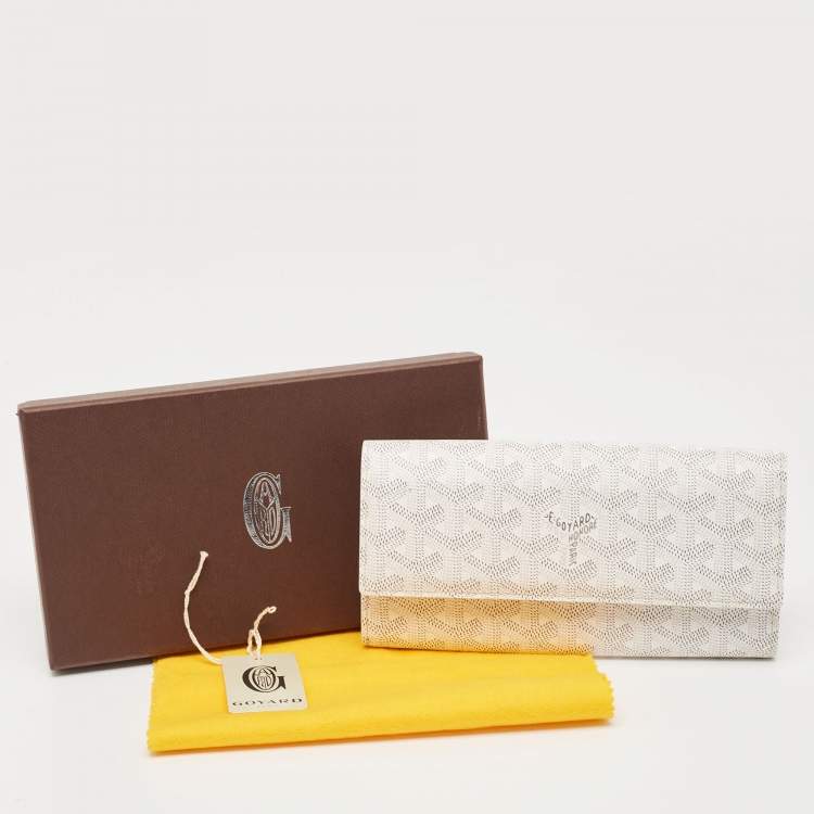 Pre Owned Goyard White Goyardine Coated Canvas Varenne Continental Wallet