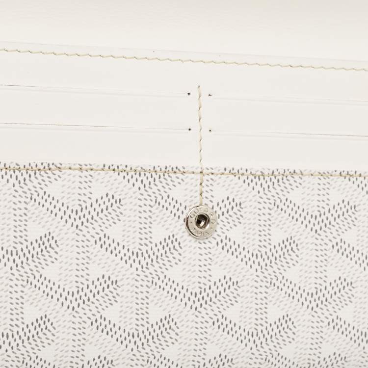 Pre Owned Goyard White Goyardine Coated Canvas Varenne Continental Wallet