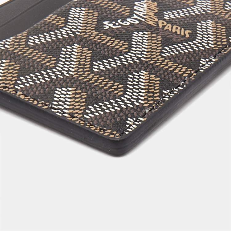 Pre Owned Goyard Black Goyardine Coated Canvas and Leather Saint Sulpice Card Holder