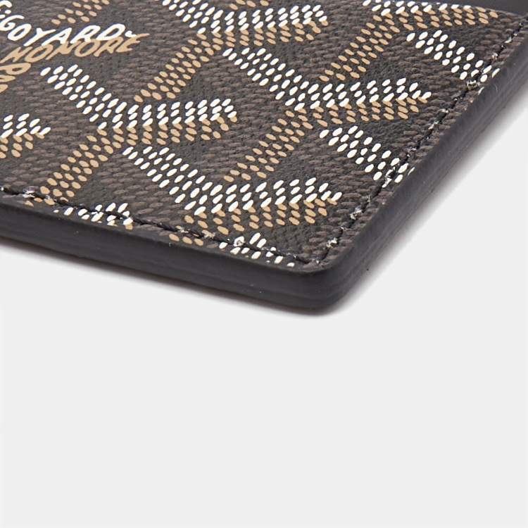 Pre Owned Goyard Black Goyardine Coated Canvas and Leather Saint Sulpice Card Holder