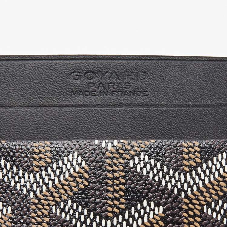 Pre Owned Goyard Black Goyardine Coated Canvas and Leather Saint Sulpice Card Holder