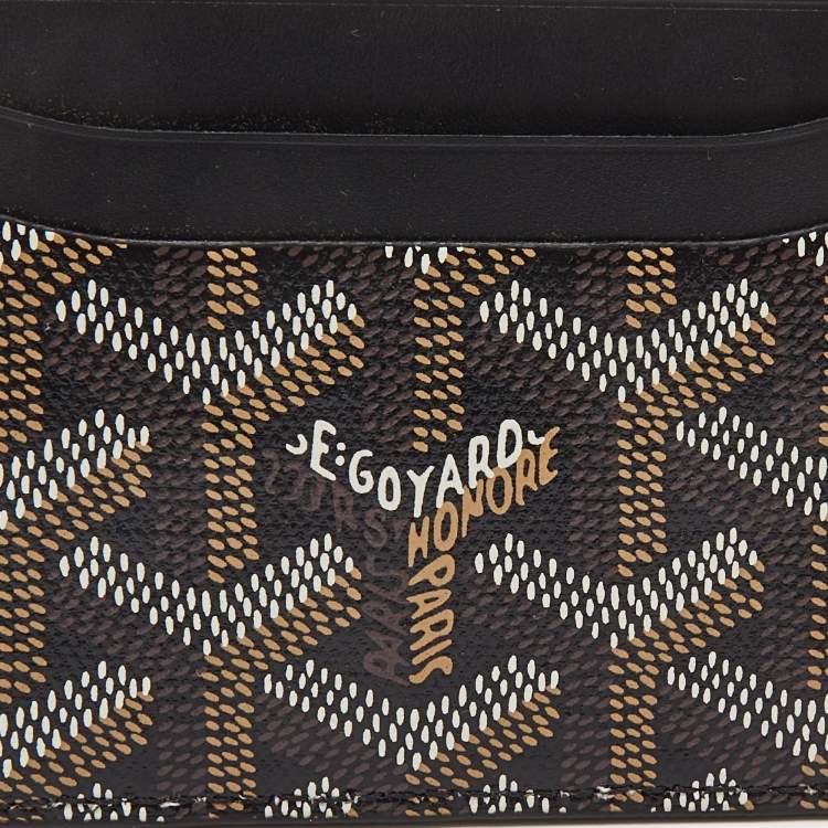 Pre Owned Goyard Black Goyardine Coated Canvas and Leather Saint Sulpice Card Holder