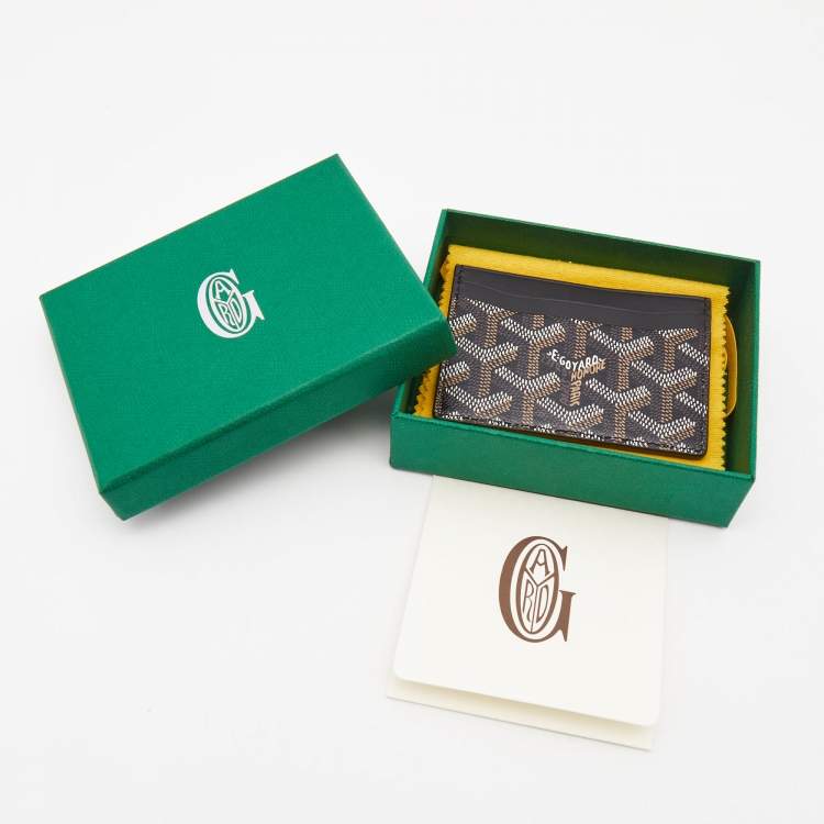 Pre Owned Goyard Black Goyardine Coated Canvas and Leather Saint Sulpice Card Holder
