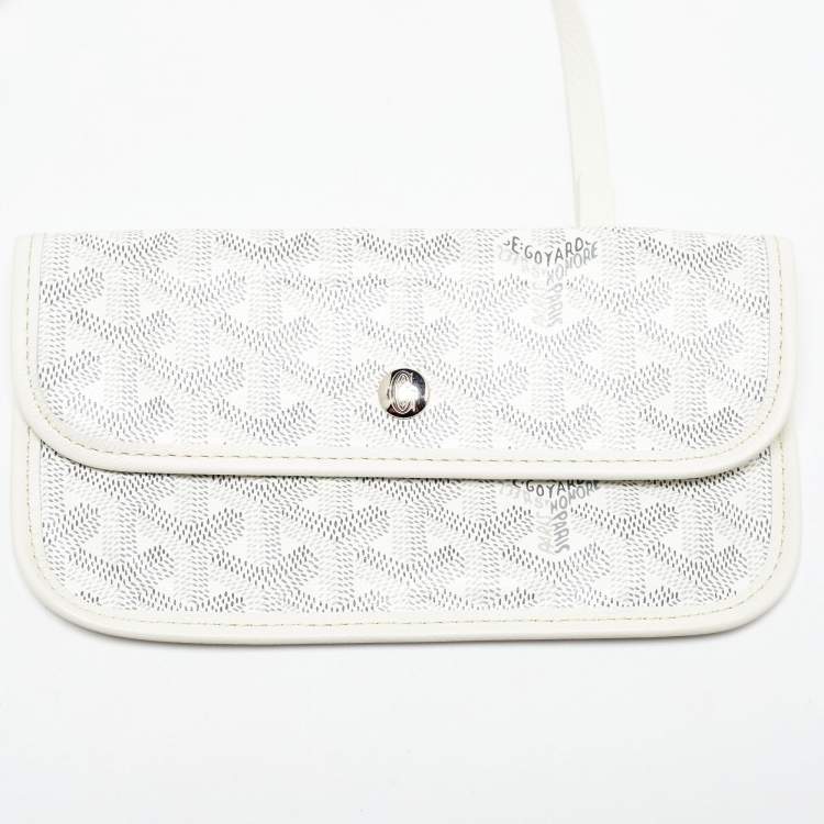 Pre Owned Goyard White Goyardine Canvas and Leather Saint Louis PM Tote