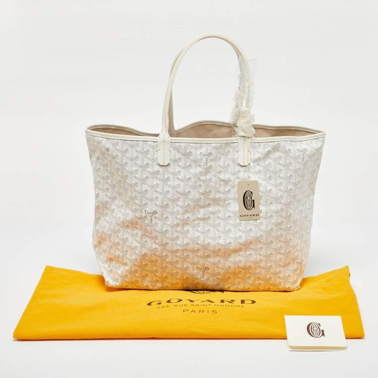 Pre Owned Goyard White Goyardine Canvas and Leather Saint Louis PM Tote