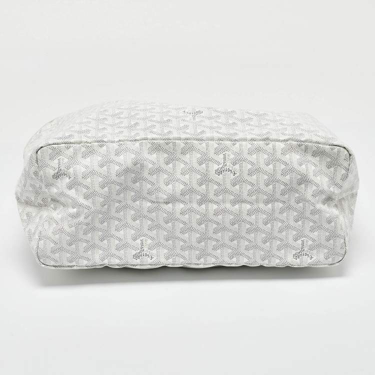 Pre Owned Goyard White Goyardine Canvas and Leather Saint Louis PM Tote