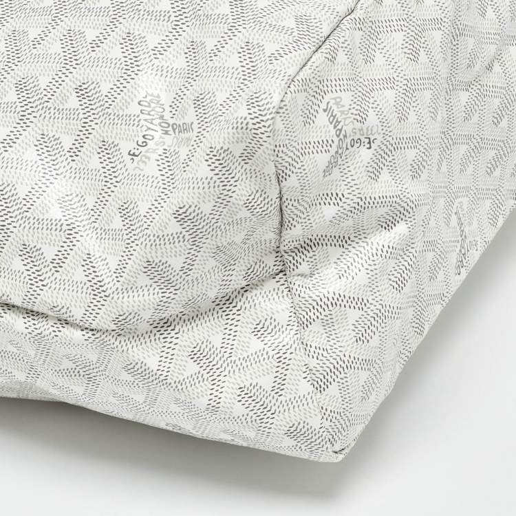 Pre Owned Goyard White Goyardine Canvas and Leather Saint Louis PM Tote