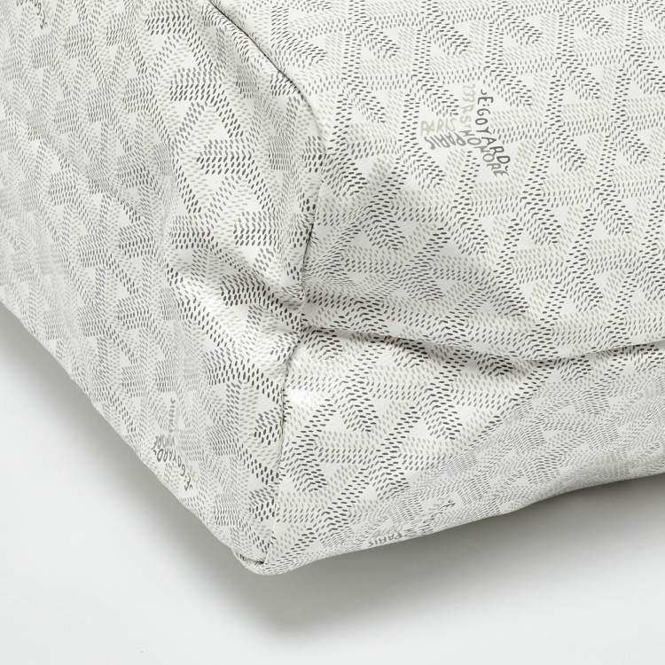 Pre Owned Goyard White Goyardine Canvas and Leather Saint Louis PM Tote