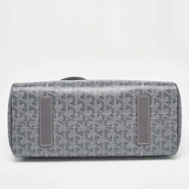 Pre Owned Goyard Grey Goyardine Coated Canvas and Leather Goyard Rouette PM Bag