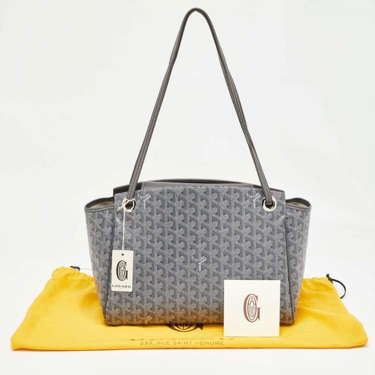 Pre Owned Goyard Grey Goyardine Coated Canvas and Leather Goyard Rouette PM Bag