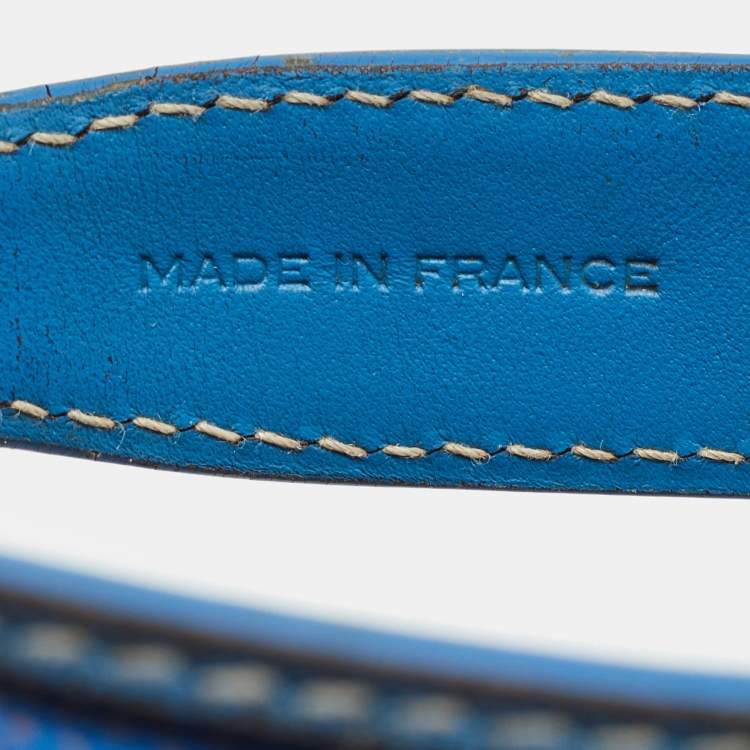 Pre Owned Goyard Blue Goyardine Coated Canvas and Leather Dog Collar 