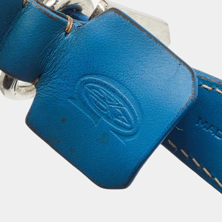 Pre Owned Goyard Blue Goyardine Coated Canvas and Leather Dog Collar 