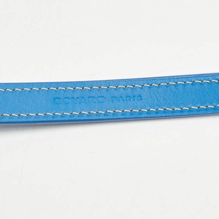Pre Owned Goyard Blue Goyardine Coated Canvas and Leather Edmond Dog Leash