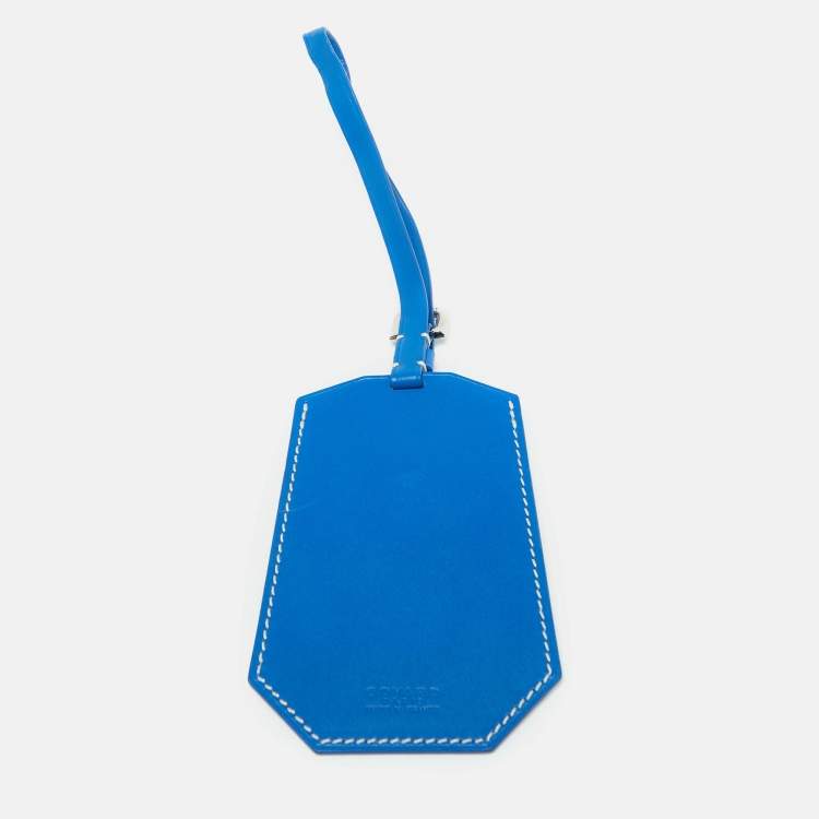 Pre Owned Goyard Blue Goyardine Canvas Luggage Tag