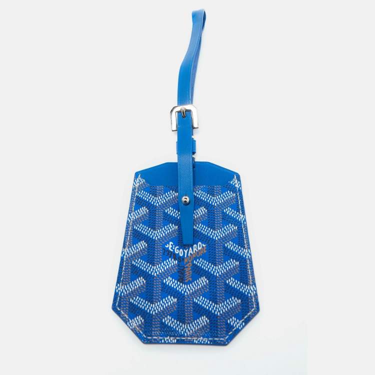 Pre Owned Goyard Blue Goyardine Canvas Luggage Tag