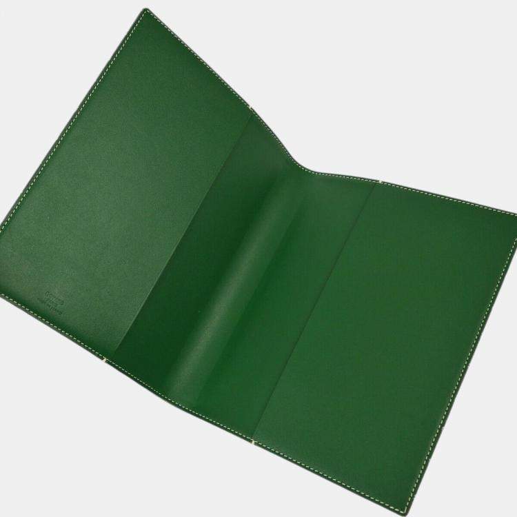 Pre Owned Goyard Castiglione Note Book Cover Green