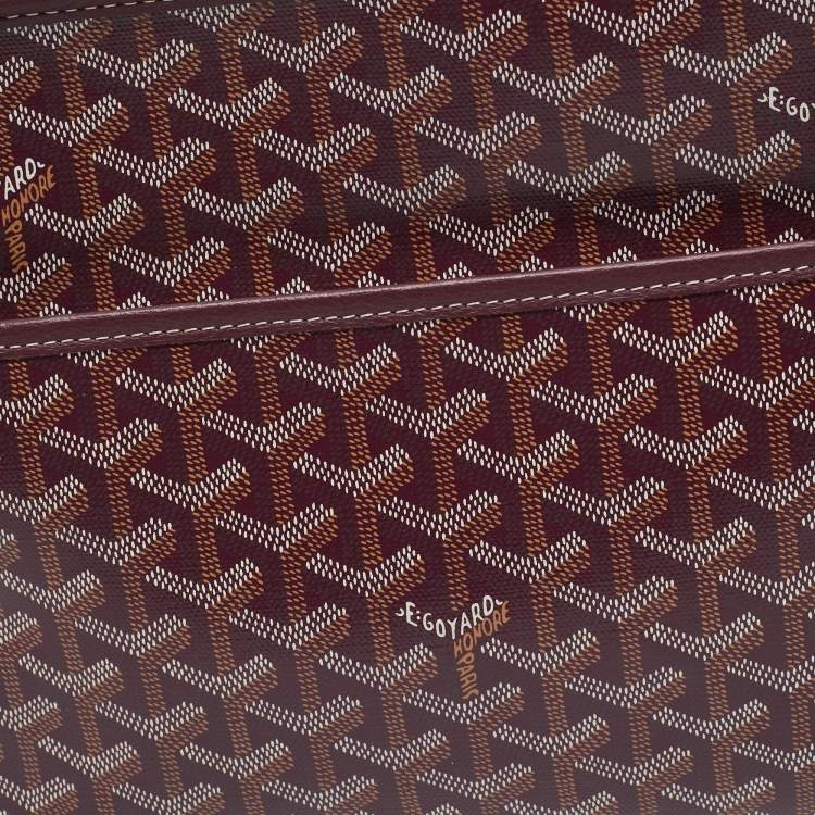 Pre Owned Goyard Burgundy Goyardine Coated Canvas Jouvence GM Toiletry Bag