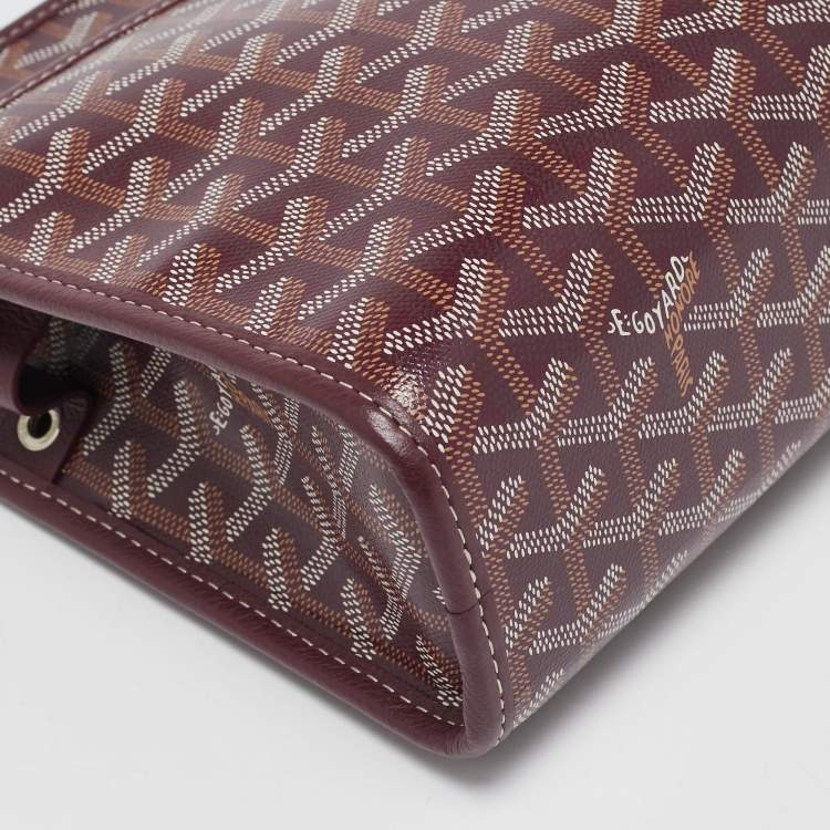Pre Owned Goyard Burgundy Goyardine Coated Canvas Jouvence GM Toiletry Bag