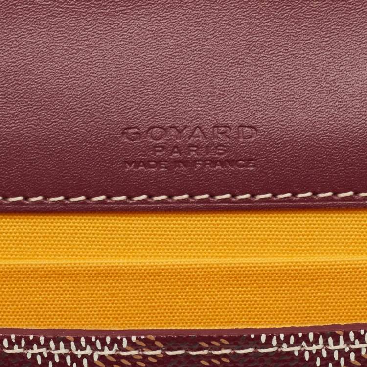 Pre Owned Goyard Burgundy Goyardine Coated Canvas and Leather Mini Monte Carlo Phone Case