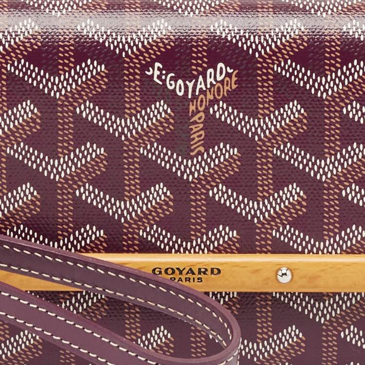 Pre Owned Goyard Burgundy Goyardine Coated Canvas and Leather Mini Monte Carlo Phone Case