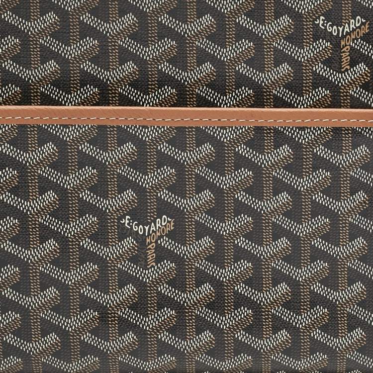 Pre Owned Goyard Brown Goyardine Coated Canvas and Leather Jouvence MM Toiletry Pouch