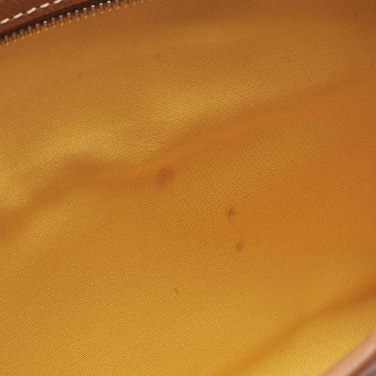 Pre Owned Goyard Brown Goyardine Coated Canvas and Leather Jouvence MM Toiletry Pouch