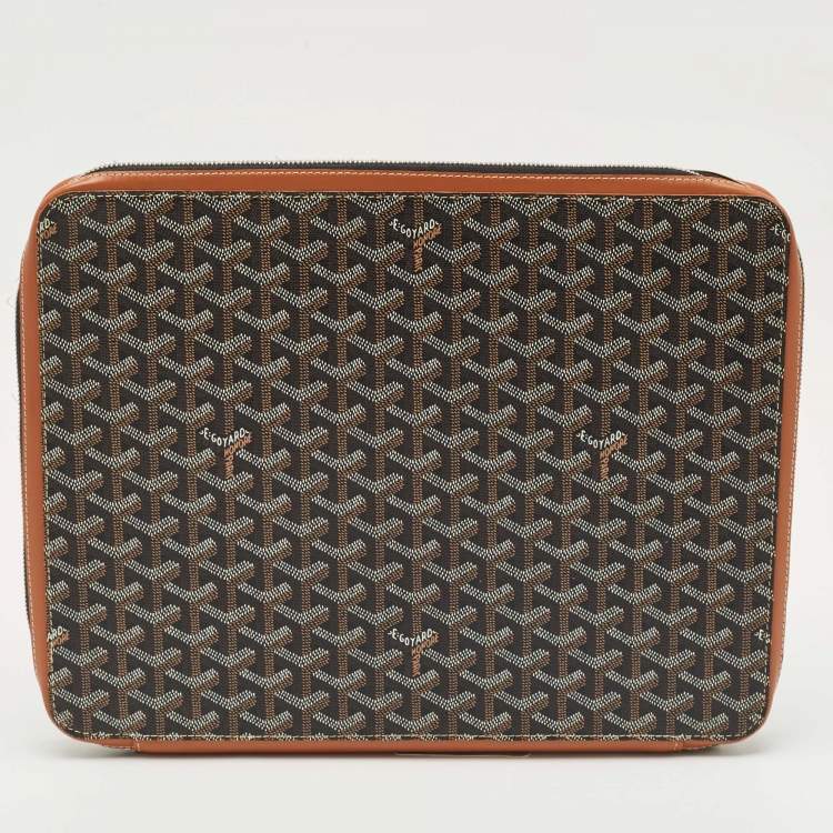 Pre Owned Goyard Brown Goyardine Coated Canvas and Leather Document Case