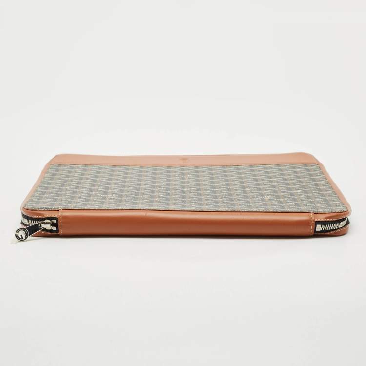 Pre Owned Goyard Brown Goyardine Coated Canvas and Leather Document Case