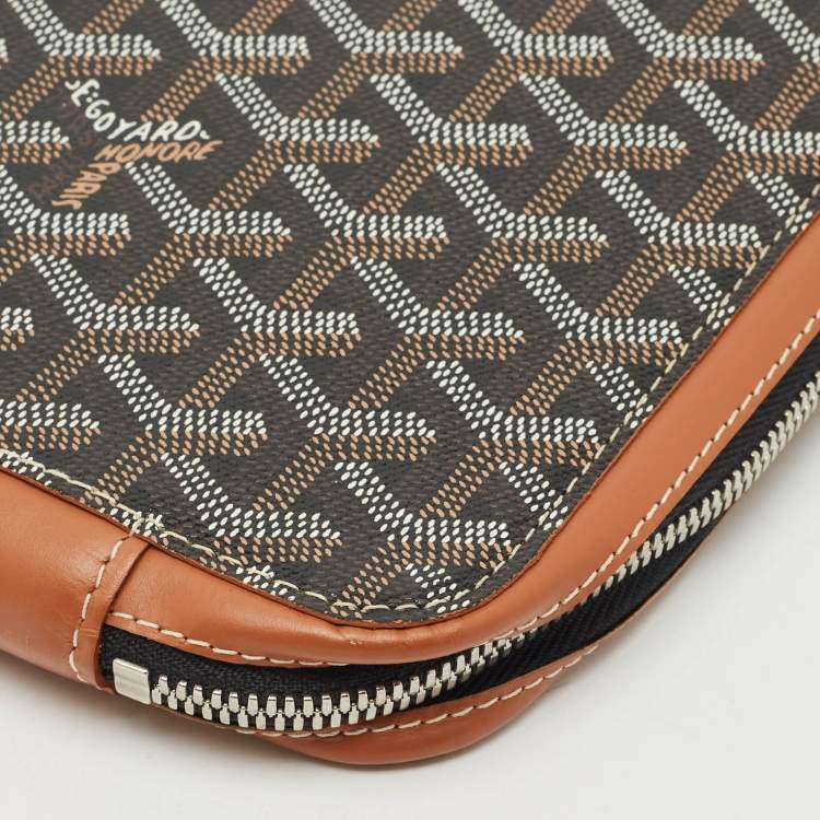 Pre Owned Goyard Brown Goyardine Coated Canvas and Leather Document Case